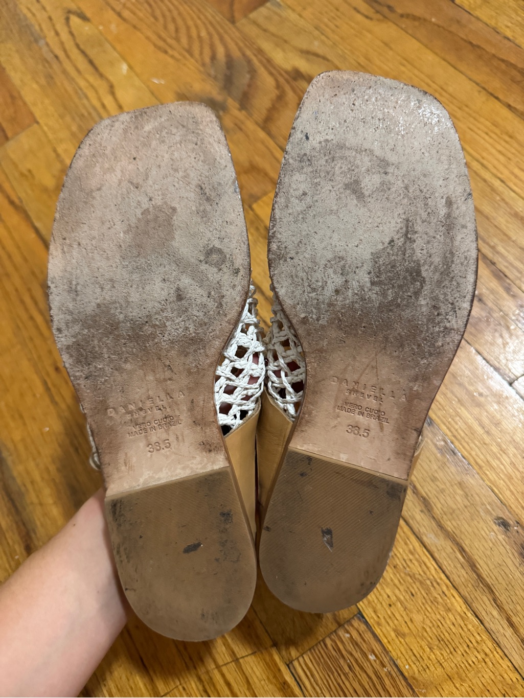 Daniella Shevel White Woven Leather Slide Sandals — image 3 of 3